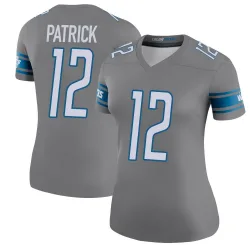 Women's Tim Patrick Detroit Lions No.12 Legend Color Rush Steel Jersey
