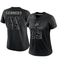 Women's Tom Kennedy Detroit Lions No.85 Limited Reflective Jersey - Black