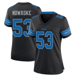 Women's Trevor Nowaske Detroit Lions No.53 Game Alternate 2nd Jersey - Black