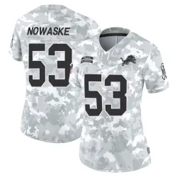 Women's Trevor Nowaske Detroit Lions No.53 Limited 2024 Salute to Service Jersey - Arctic Camo