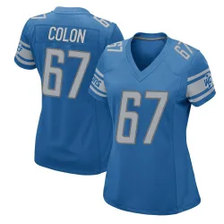 Women's Trystan Colon Detroit Lions No.67 Game Team Color Jersey - Blue