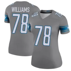 Women's Tyleik Williams Detroit Lions No.78 Legend Color Rush Steel Jersey
