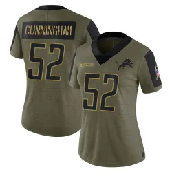 Women's Zach Cunningham Detroit Lions No.52 Limited 2021 Salute To Service Jersey - Olive