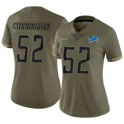 Women's Zach Cunningham Detroit Lions No.52 Limited 2022 Salute To Service Jersey - Olive