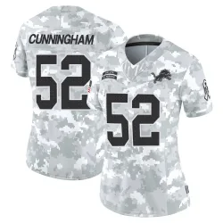 Women's Zach Cunningham Detroit Lions No.52 Limited 2024 Salute to Service Jersey - Arctic Camo