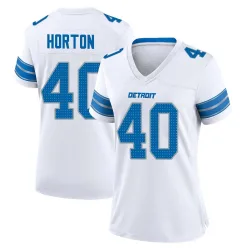 Women's Zach Horton Detroit Lions No.40 Game 2nd Jersey - White