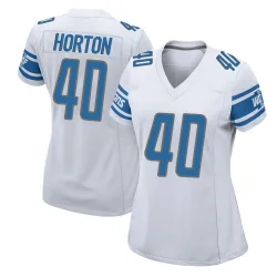 Women's Zach Horton Detroit Lions No.40 Game Jersey - White