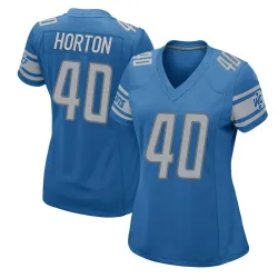 Women's Zach Horton Detroit Lions No.40 Game Team Color Jersey - Blue