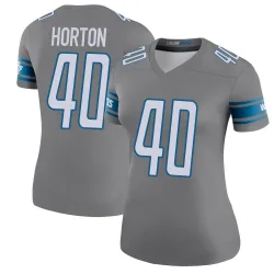 Women's Zach Horton Detroit Lions No.40 Legend Color Rush Steel Jersey
