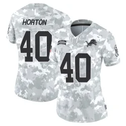 Women's Zach Horton Detroit Lions No.40 Limited 2024 Salute to Service Jersey - Arctic Camo