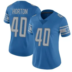 Women's Zach Horton Detroit Lions No.40 Limited Team Color Vapor Untouchable Jersey - Blue