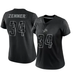 Women's Zach Zenner Detroit Lions No.34 Limited Reflective Jersey - Black