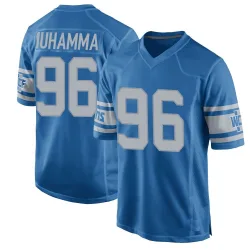 Youth Al-Quadin Muhammad Detroit Lions No.96 Game Throwback Vapor Untouchable Jersey - Blue
