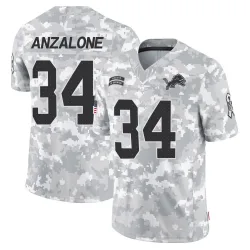 Youth Alex Anzalone Detroit Lions No.34 Limited 2024 Salute to Service Jersey - Arctic Camo