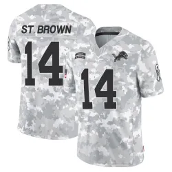 Youth Amon-Ra St. Brown Detroit Lions No.14 Limited 2024 Salute to Service Jersey - Arctic Camo