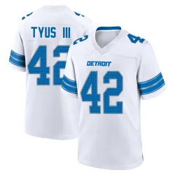 Youth Anthony Tyus III Detroit Lions No.42 Game 2nd Jersey - White