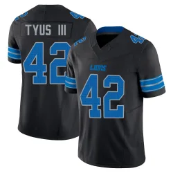 Youth Anthony Tyus III Detroit Lions No.42 Limited Alternate Vapor F.U.S.E. 2nd Jersey - Black