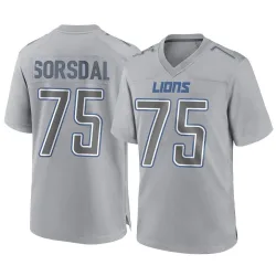 Youth Colby Sorsdal Detroit Lions No.75 Game Atmosphere Fashion Jersey - Gray