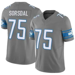 Youth Colby Sorsdal Detroit Lions No.75 Limited Silver Vapor F.U.S.E. Jersey
