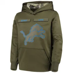 Youth Detroit Lions No. 2018 Salute to Service Pullover Performance Hoodie - Green