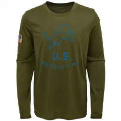 Youth Detroit Lions No. Legend 2018 Salute to Service Performance Long Sleeve T-Shirt - Olive