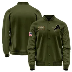 Youth Detroit Lions No. Salute to Service Sideline Performance Jacket - Olive