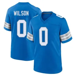 Youth Divaad Wilson Detroit Lions No.0 Game 2nd Jersey - Blue