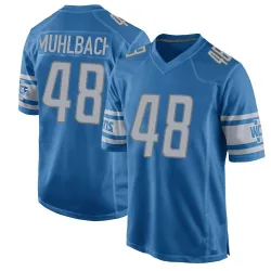 Youth Don Muhlbach Detroit Lions No.48 Game Team Color Jersey - Blue