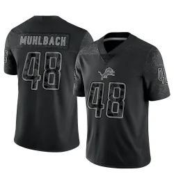 Youth Don Muhlbach Detroit Lions No.48 Limited Reflective Jersey - Black