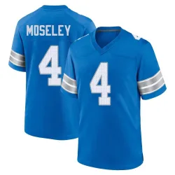Youth Emmanuel Moseley Detroit Lions No.4 Game 2nd Jersey - Blue