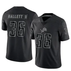 Youth Erick Hallett II Detroit Lions No.36 Limited Reflective Jersey - Black
