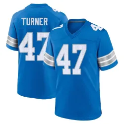Youth Ezekiel Turner Detroit Lions No.47 Game 2nd Jersey - Blue