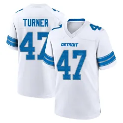 Youth Ezekiel Turner Detroit Lions No.47 Game 2nd Jersey - White