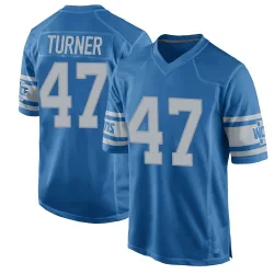 Youth Ezekiel Turner Detroit Lions No.47 Game Throwback Vapor Untouchable Jersey - Blue