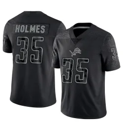 Youth Gavin Holmes Detroit Lions No.35 Limited Reflective Jersey - Black
