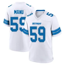 Youth Giovanni Manu Detroit Lions No.59 Game 2nd Jersey - White