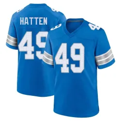 Youth Hogan Hatten Detroit Lions No.49 Game 2nd Jersey - Blue