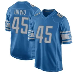 Youth Isaac Ukwu Detroit Lions No.45 Game Team Color Jersey - Blue