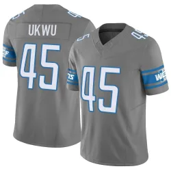 Youth Isaac Ukwu Detroit Lions No.45 Limited Silver Vapor F.U.S.E. Jersey
