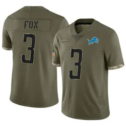 Youth Jack Fox Detroit Lions No.3 Limited 2022 Salute To Service Jersey - Olive