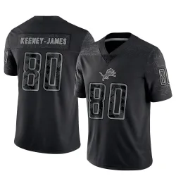 Youth Jakobie Keeney-James Detroit Lions No.80 Limited Reflective Jersey - Black