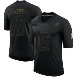 Youth Jared Goff Detroit Lions No.16 Limited 2020 Salute To Service Jersey - Black