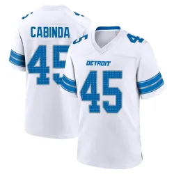 Youth Jason Cabinda Detroit Lions No.45 Game 2nd Jersey - White