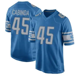 Youth Jason Cabinda Detroit Lions No.45 Game Team Color Jersey - Blue