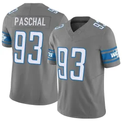 Youth Josh Paschal Detroit Lions No.93 Limited Silver Vapor F.U.S.E. Jersey