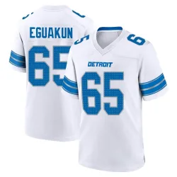 Youth Kingsley Eguakun Detroit Lions No.65 Game 2nd Jersey - White