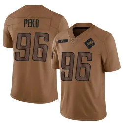 Youth Kyle Peko Detroit Lions No.96 Limited 2023 Salute To Service Jersey - Brown