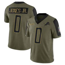 Youth Marvin Jones Jr. Detroit Lions No.0 Limited 2021 Salute To Service Jersey - Olive
