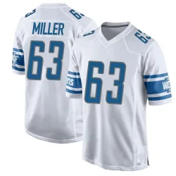 Youth Mason Miller Detroit Lions No.63 Game Jersey - White