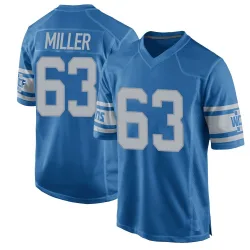 Youth Mason Miller Detroit Lions No.63 Game Throwback Vapor Untouchable Jersey - Blue